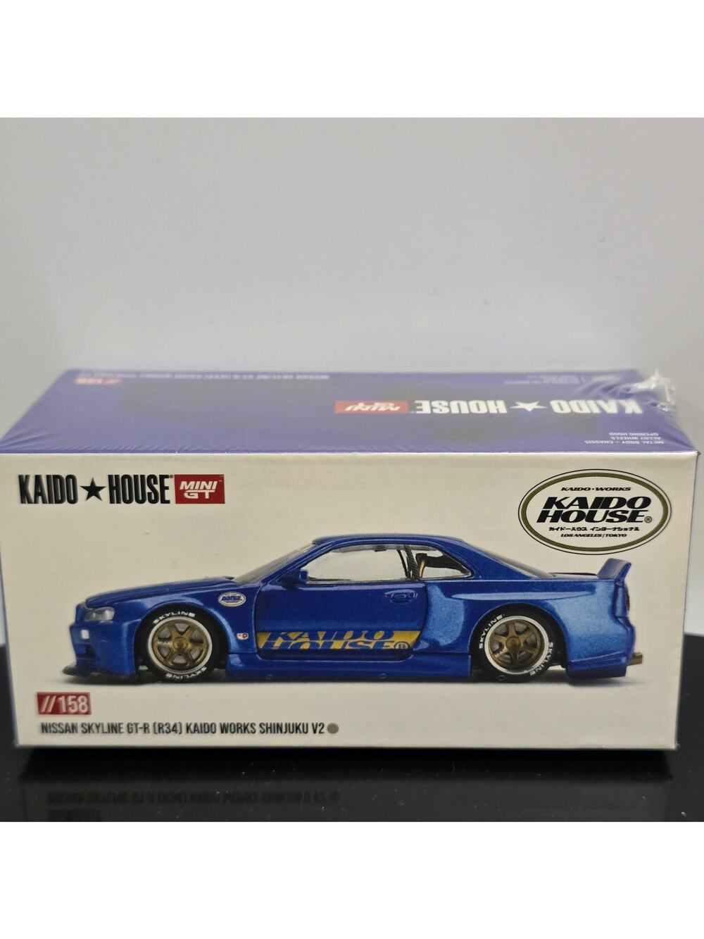 Nissan Skyline GT-R R34 Kaido Works Shinjuku V2 Blue Kaido House #158 1:64